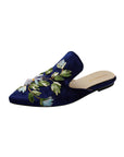 Bird of Paradise Hand-embroidery Flat Mules