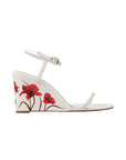 Whispering Poppies Hand-Painted Wedged Sandals