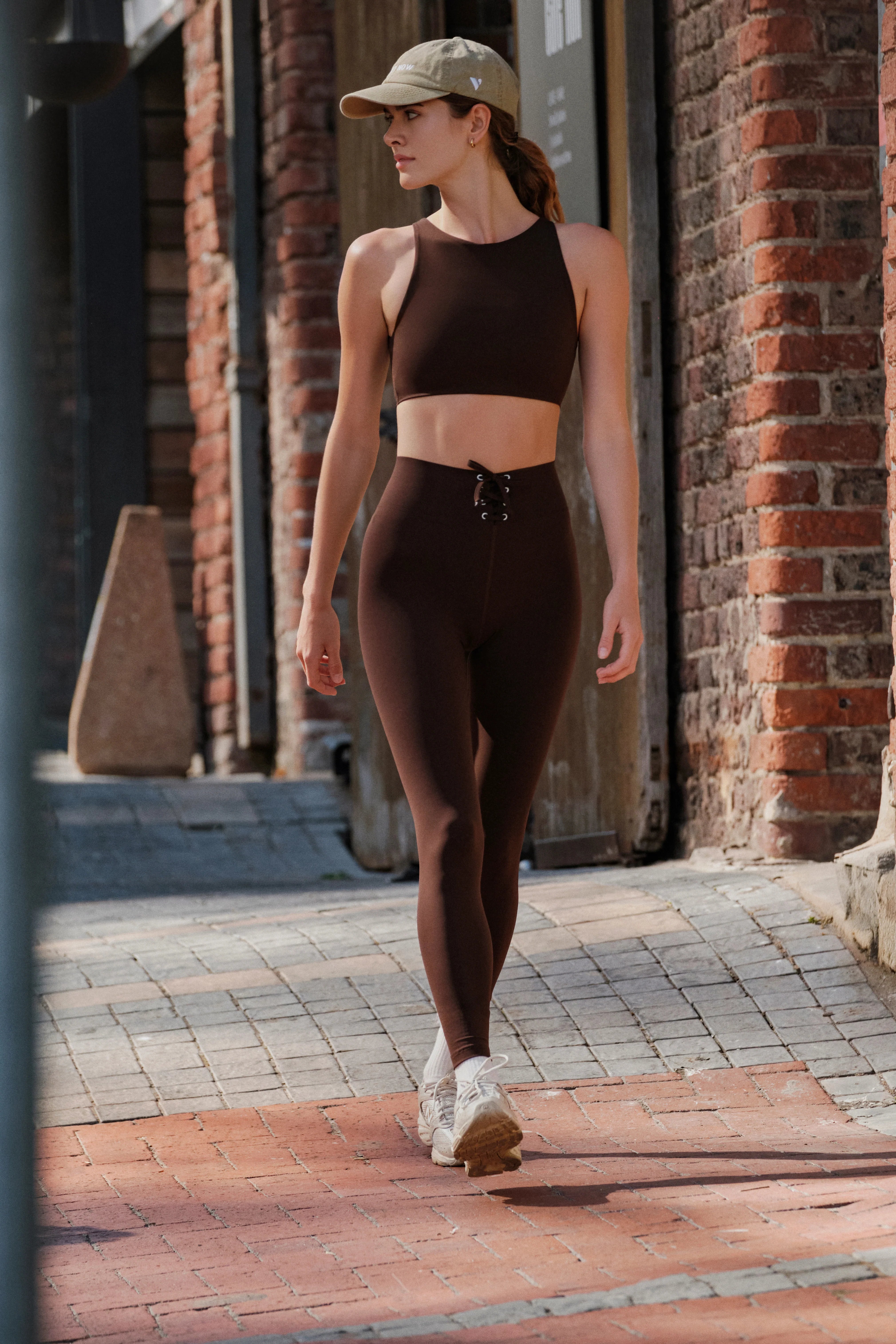 Leggings mit hoher Taille und Schnürung