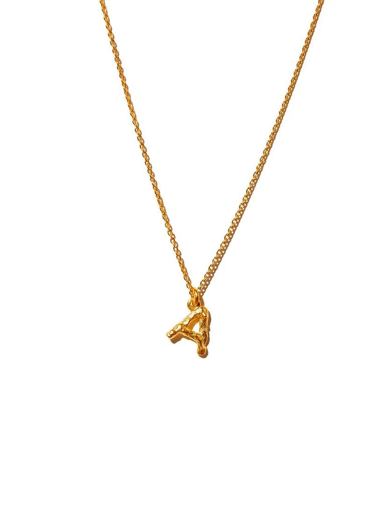 Alphabet Pendant Gold Necklace