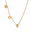 Sideways Triple Letter Gold Necklace