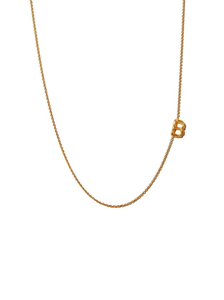 Sideways Alphabet Gold Necklace