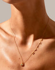 Sideways Name Gold Necklace with Diamond Charm