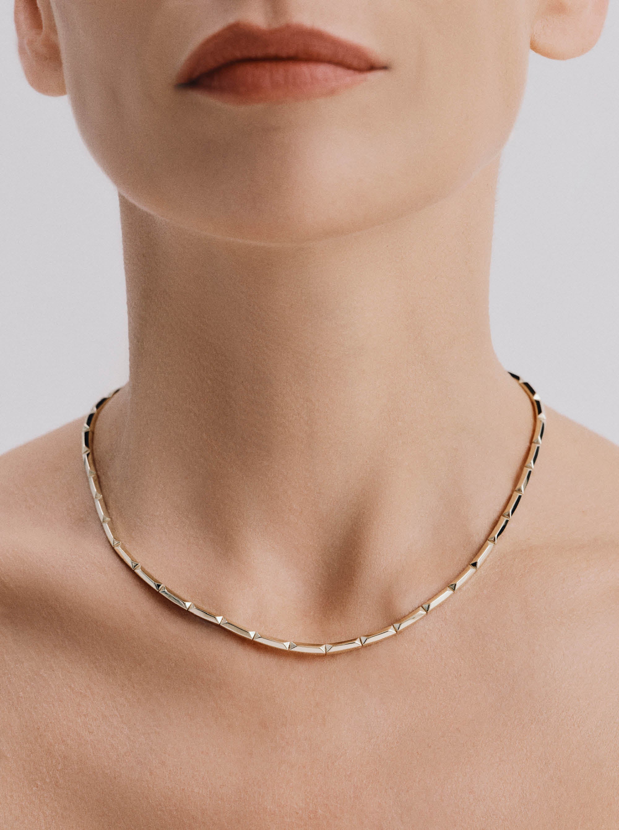 Platonic Solids Bar Link Gold Necklace