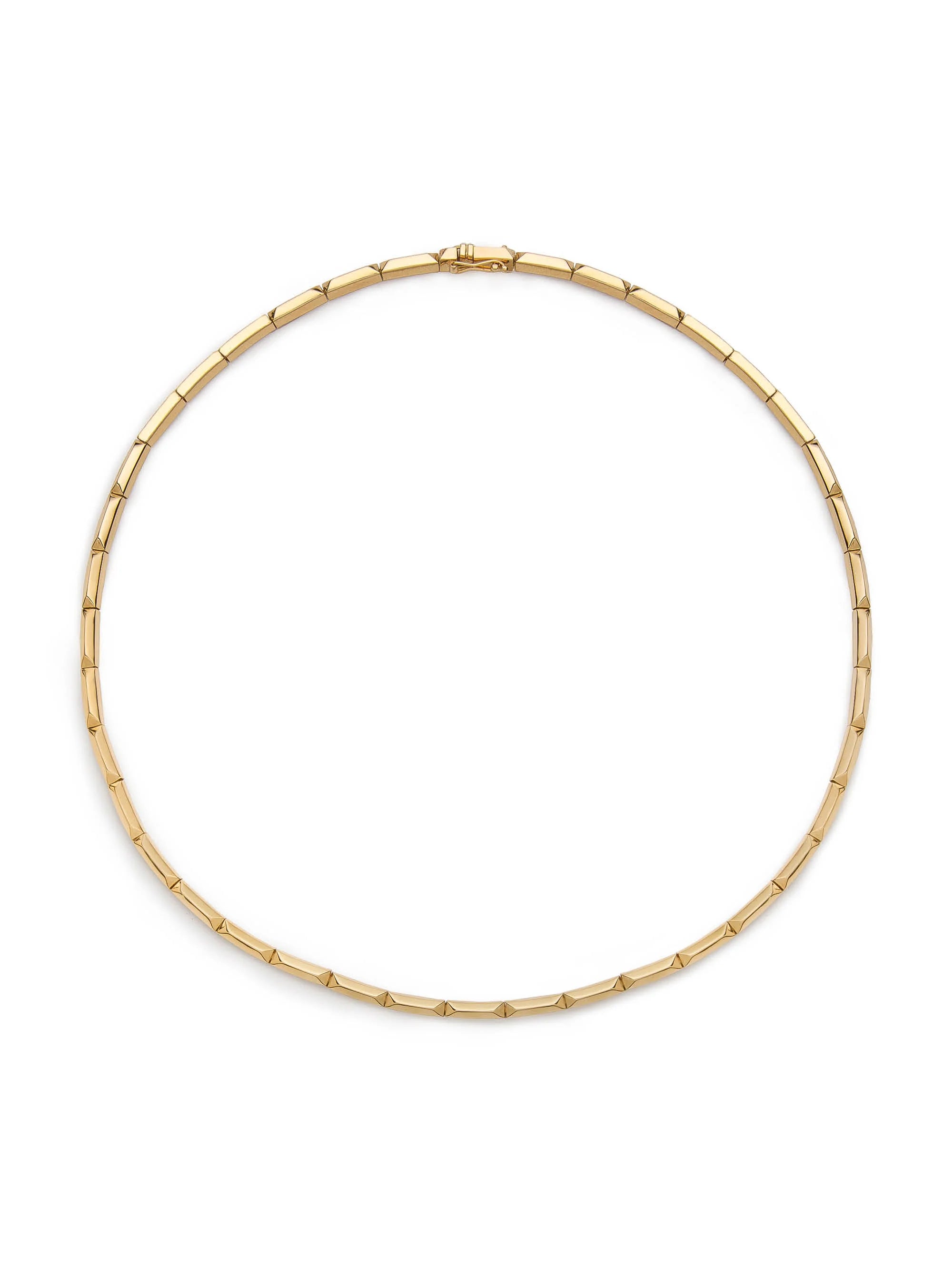 Platonic Solids Bar Link Gold Necklace