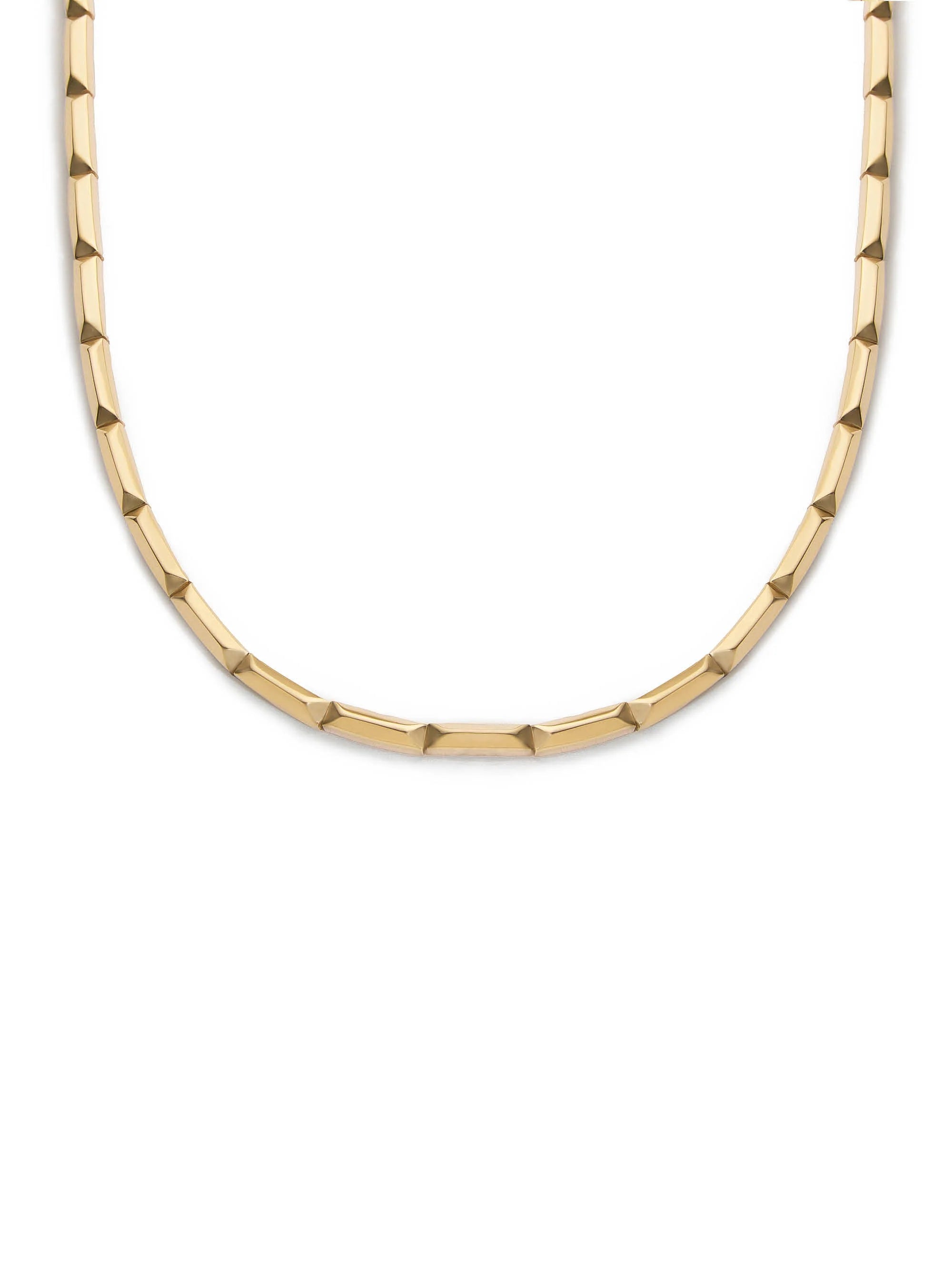 Platonic Solids Bar Link Gold Necklace