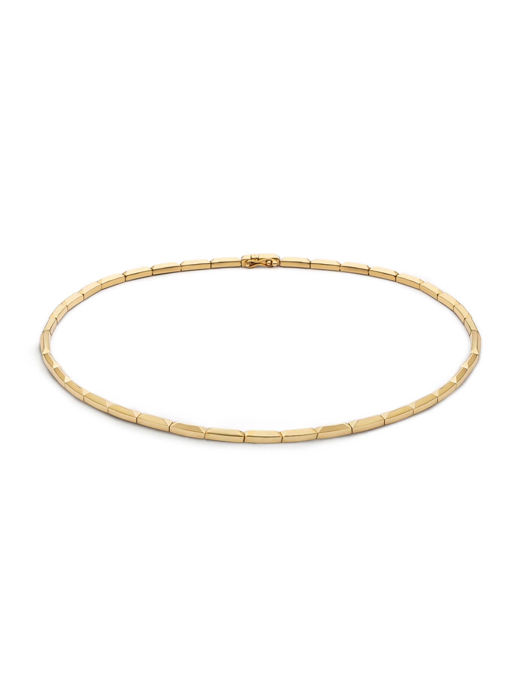 Platonic Solids Bar Link Gold Necklace