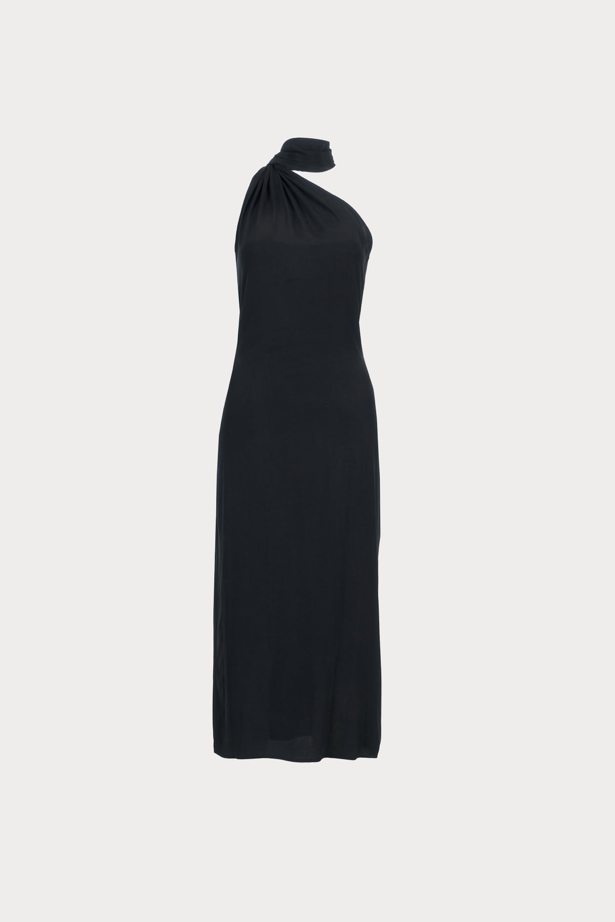 Joana Black Vegan Silk Maxi Dress