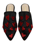 Mon Amour Hand-embroidery Flat Mules