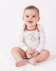 Envelope Long Sleeve Organic Cotton Onesie with Contrast