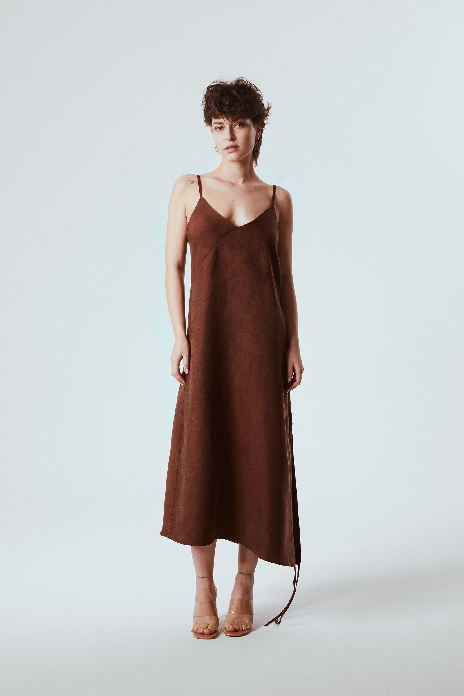Slip Dress NO11 - Cupro/Linen