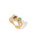Sapphire and Emerald Mosaic Ring