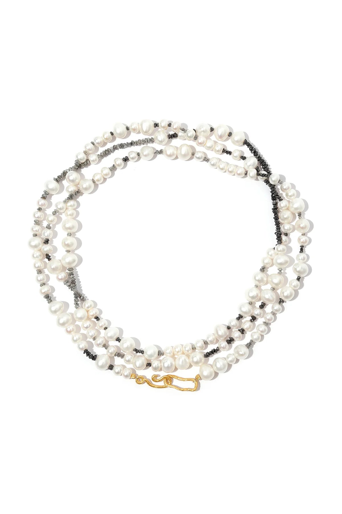 Raw Diamond Pearl Necklace