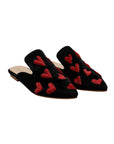 Mon Amour Hand-embroidery Flat Mules