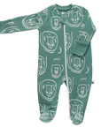 Zip Organic Cotton Jumpsuit - Deep Green