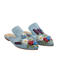 Blooming Bliss Hand-embroidery Flat Mules