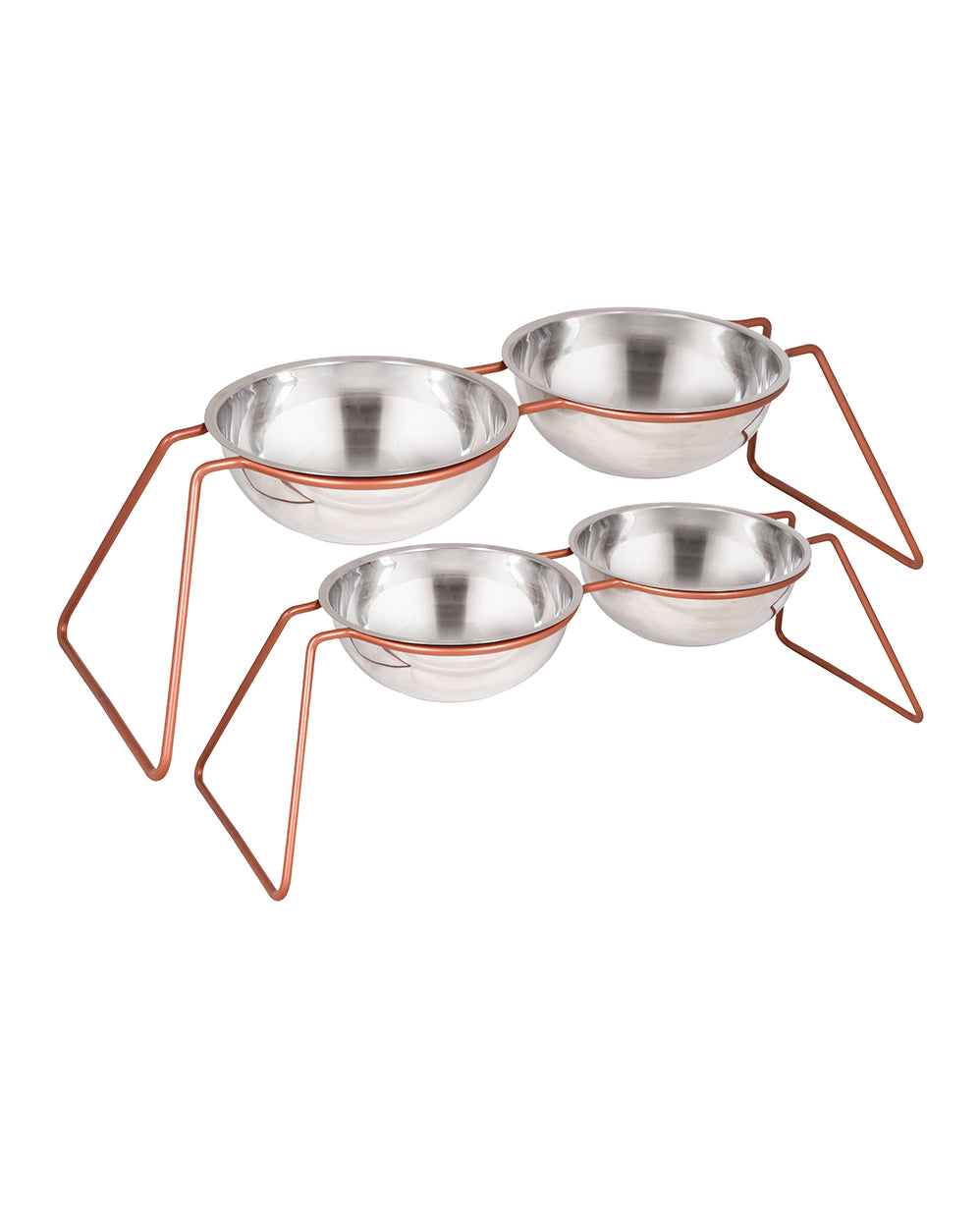 Copper Stainless Steel Food Bowl Kit