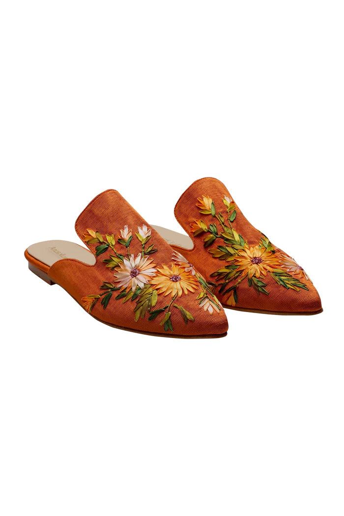 Sunkissed Hand-embroidery Flat Mules