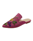 Grape Harvest Hand-embroidery Flat Mules