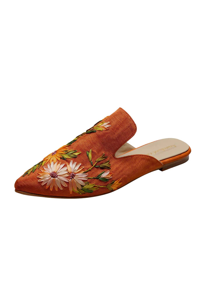 Sunkissed Hand-embroidery Flat Mules